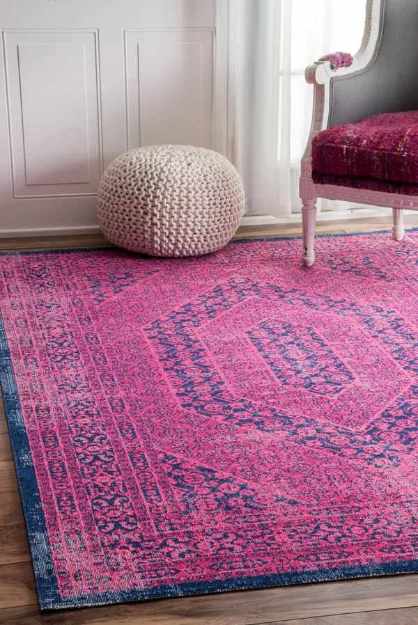 nuLOOM Freda Vintage Floral Garden Pink 4& x 6& Area Rug