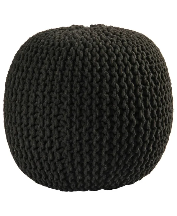 Pouf Ottoman Cotton Rope, Red, 16-inch, 18 x 18 x 16