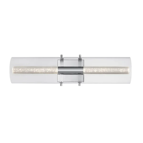 Globe Electric Aurora 2-Light Chrome LED Integrated Vanity Light with Acrylic Bubble Glass, 51521