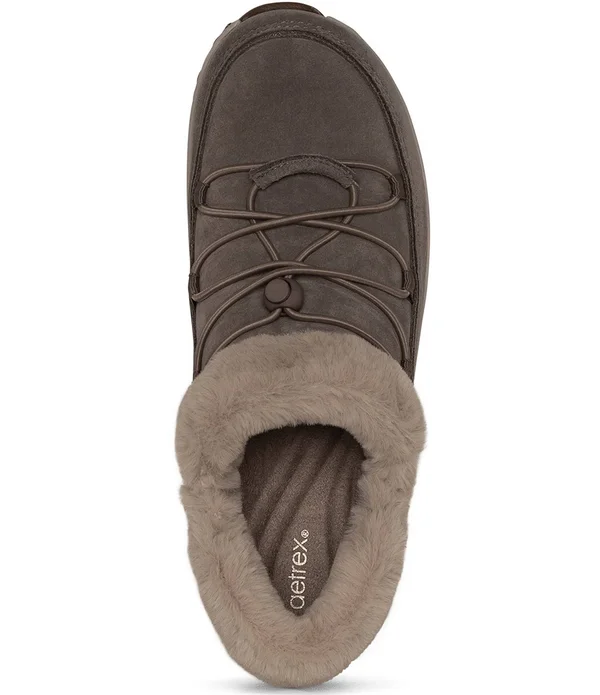 Aetrex Chrissy Waterproof Suede Faux Fur Lined Booties - 42(10.5/11M)