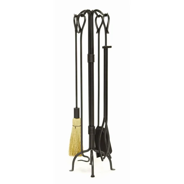 Minuteman X300570 4-Piece Fireplace Tool Set - Black