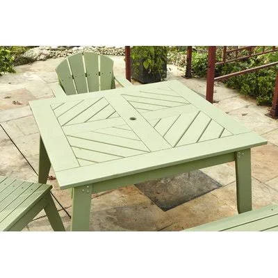 Plaza Wood Dining Table Uwharrie Chair Color: Twilight Blue Wash, Table Top Size: 29.5x22 H x 43x22 L x 48x22 W