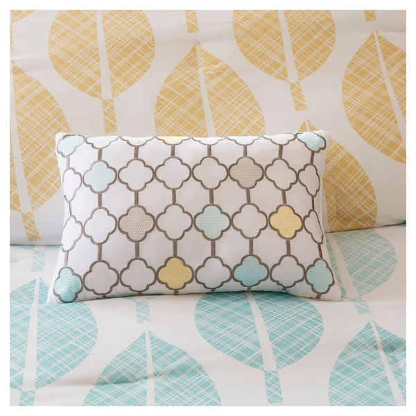 Madison Park Central Park Complete Comforter Set Yellow/Aqua King, 12 x 18 inches