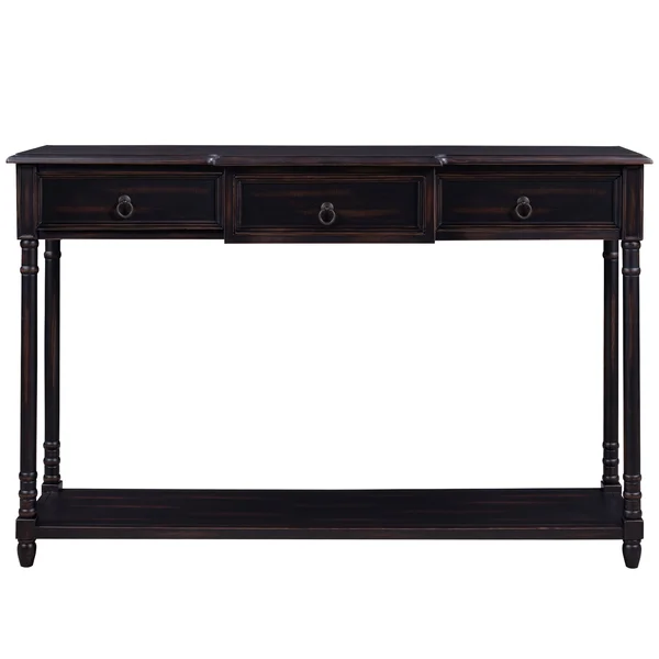 51.57x22 Distressed Console Table with Drawers - Beige
