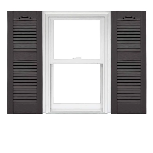 Mid America Open Louver Vinyl Shutters (1 Pair) - 14.5 x 80 018 Tuxedo Gray