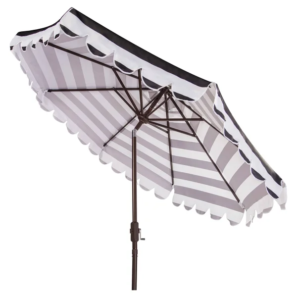 Safavieh 9-ft. Striped Scalloped Trim Patio Umbrella, Black