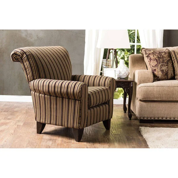 Furniture of America Arklow Stripes Pattern Chair