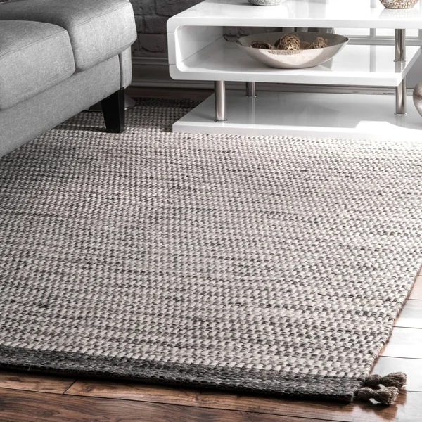 nuLOOM Jenson Tassel Grey 7& 6x22 x 9& 6x22 Area Rug