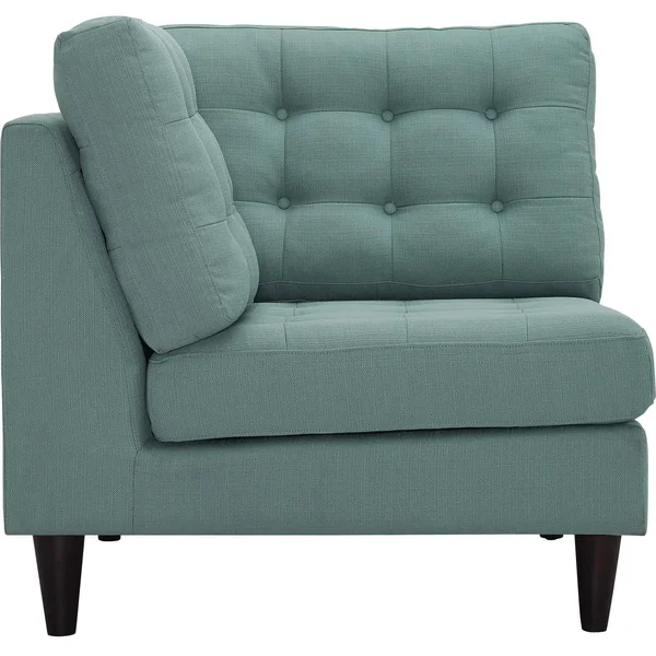 Modway Empress Upholstered Fabric Corner Sofa, Wheatgrass