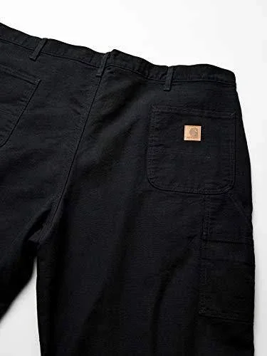 Carhartt Washed Duck Flannel Lined Work Dungaree Pants - Men's Black