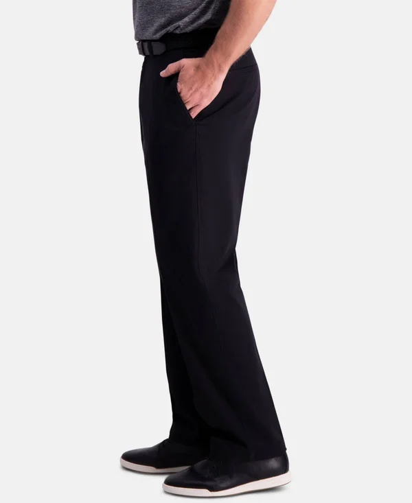 Haggar Premium Comfort Khaki Flat Front Pant Classic Fit Hc00454 - Men's, Size: 36x31, Black
