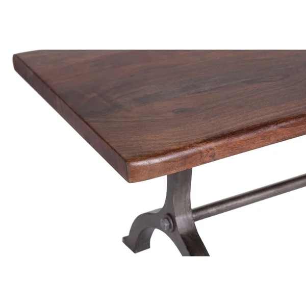 Casartis Living Dala Industrial Iron & Acacia Natural Edge Dining Bench, 56-Inch - Single - Brown - Dining Height