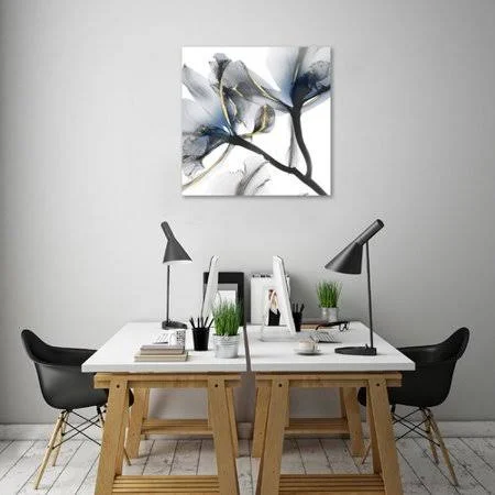 Mercer41 &Indigo Luster Cyclamen 2& Graphic Art Print on Wrapped Canvas, Gray