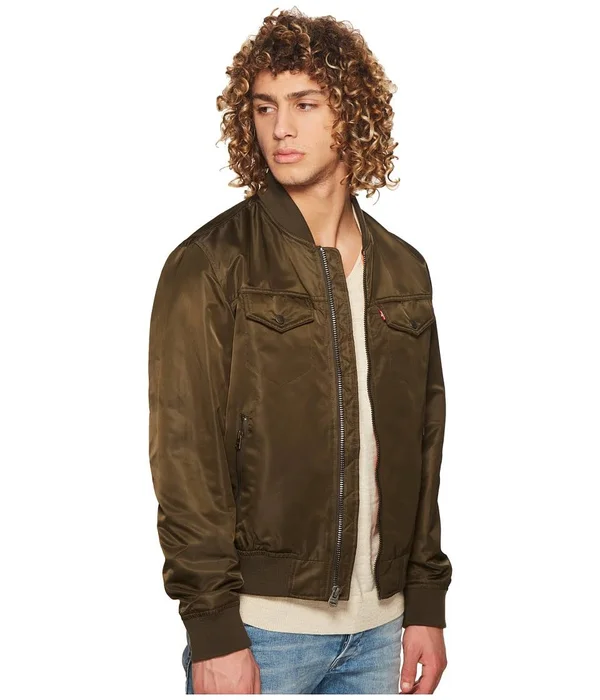 Levi&s Flight Satin Bomber Jacket - Olive at Nordstrom Rack