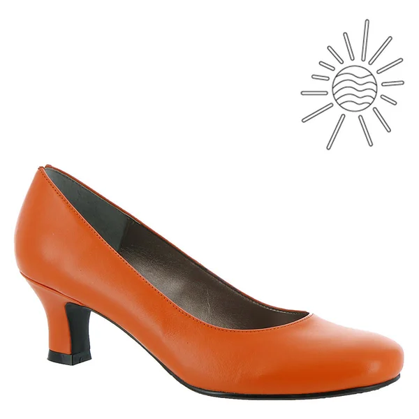 Array Womens Flatter Low Heels, 6, Orange Leather