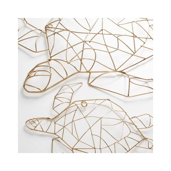 Cyan Soft Shell Wall Art - Gold - 10391