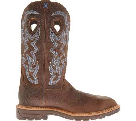 Twisted x Men's Lite Cowboy Work Steel Toe Boots - Brown Pebble