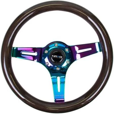 NRG 310mm Classic Dark Wood Grain Steering Wheel - ST-310BRB-MC
