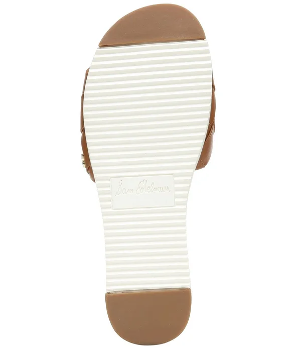 Sam Edelman Adaley Woven Slide Sandal Bright White Leather