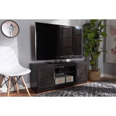 Skyline Decor Gianna Modern and Contemporary Wenge Brown Finished TV Stand