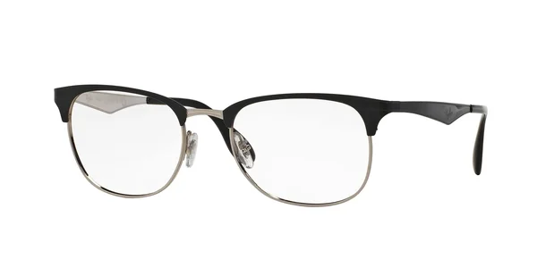Ray-Ban 0RX6346 Full Rim Square Unisex Eyeglasses - Size 52 (Top Black on Silver)