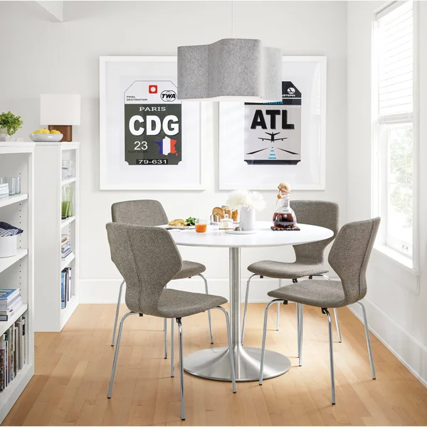 Room & Board, Modern Aria 36 Diameter Round Table, Satin Etched Tempered Glass Top