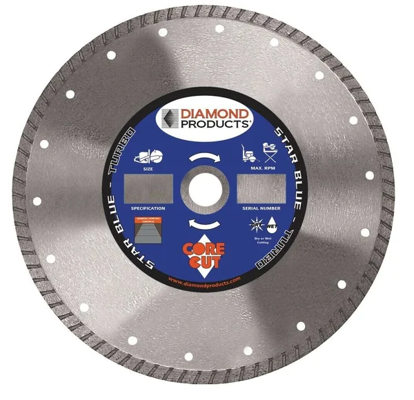 Diamond Products Star Blue High Speed Turbo Blade for Concrete 76589