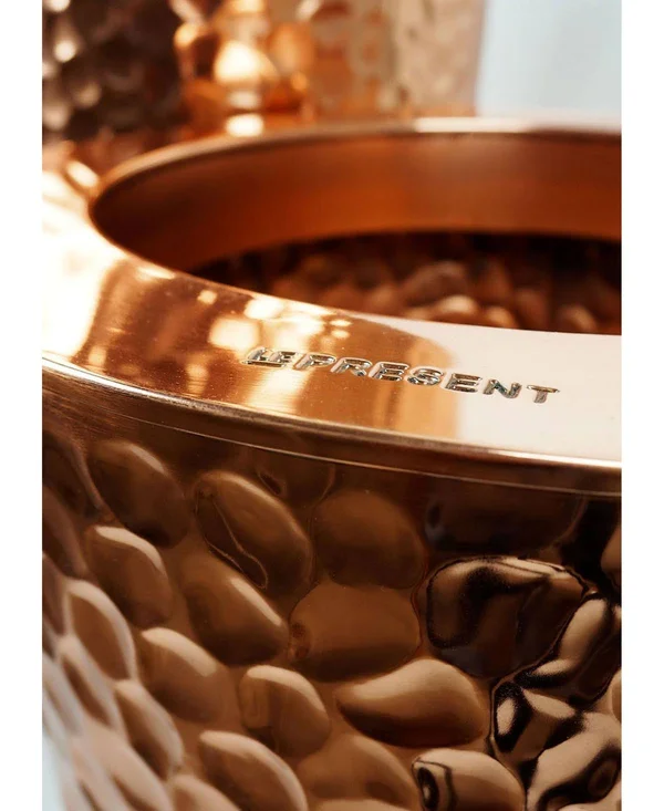 Le Present J256 Stainless Steel Cone Hammered Copper Planter, Hammered Copper - 36 x 14 x 14 in.