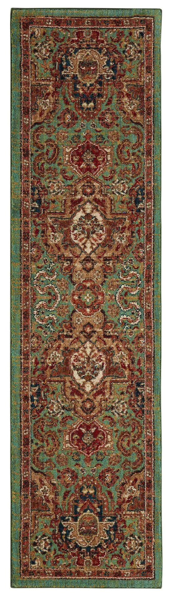 Karastan Spice Market Aksum Aquamarine 2&4x22x7&10x22 Runner Area Rug