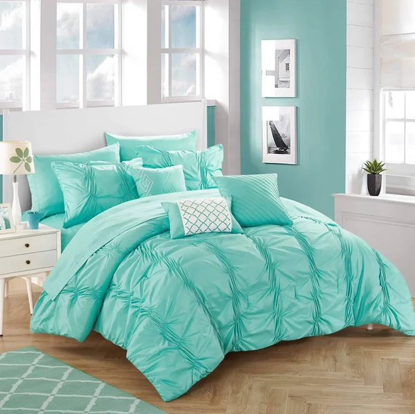 Chic Home Tori 10-Piece Comforter Bedding Set, Green, King