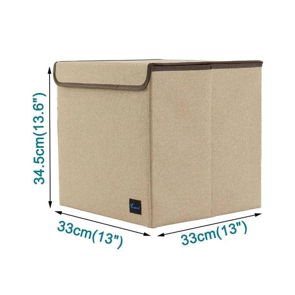 Piccocasa Storage Bin with Lid - Storage Cube Basket for Home Organizer, Collapsible Closet Bin Containers for Shelves, 13x13.6x13