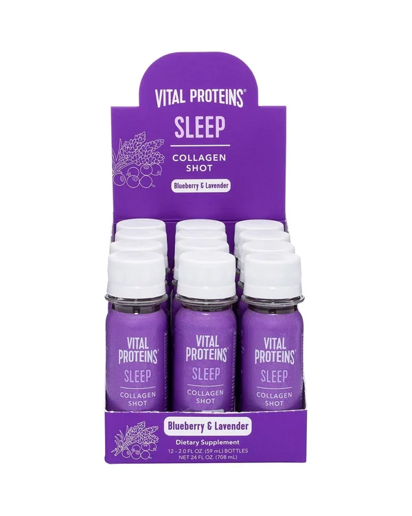 Vital Proteins Collagen Shot, Sleep, Blueberry & Lavender - 12 pack, 2 fl oz bottles