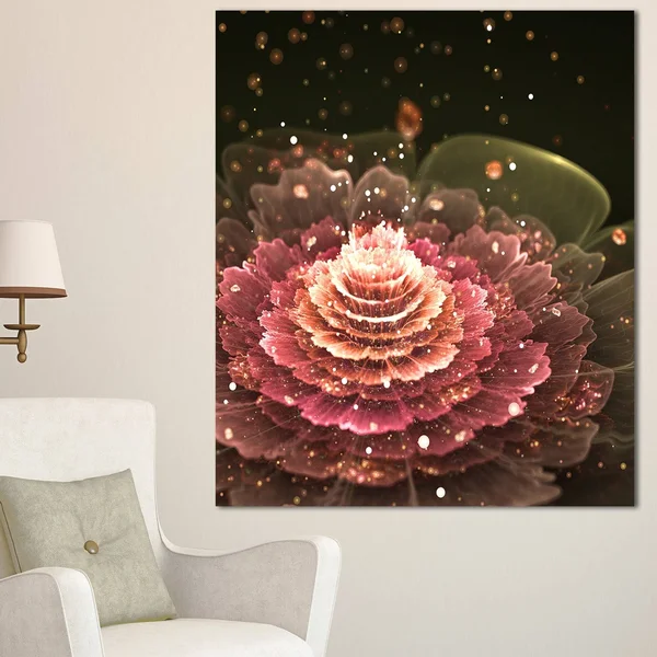 Fractal Abstract Pink Flower - Floral Art Canvas Print