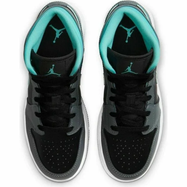 Air Jordan 1 Mid GS &Grey, Aqua& Shoes - Size 5Y