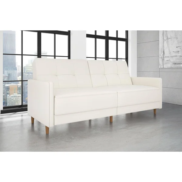 DHP Andora Coil Convertible Futon Couch, White