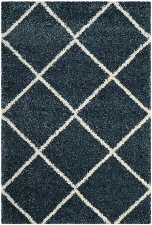Safavieh 11& x 15& Hudson Shag SGH281L Hudson Shag 281 Slate Blue, Ivory Rug