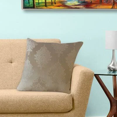 Fulmer Damask Pillow Charlton Home Color: Tan - Size: 26x22 x 26