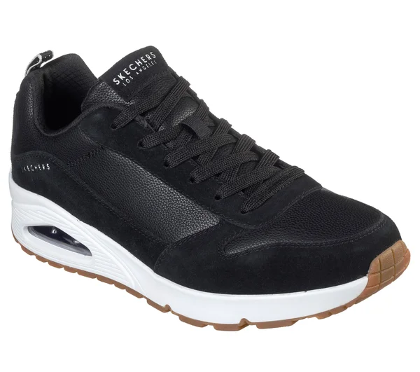 Skechers Men's Uno Stacre Sneaker, Black/White