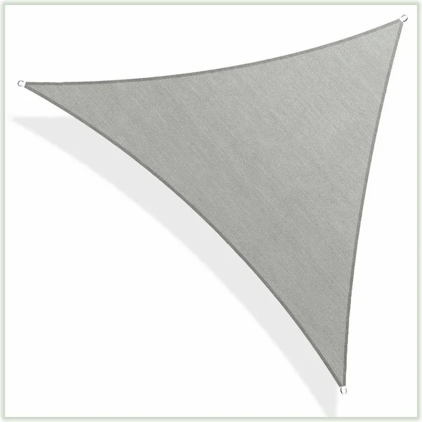 ColourTree 20 ft. x 20 ft. 190 GSM Grey Equilateral Triangle Sun Shade Sail Screen Canopy, Outdoor Patio and Pergola Cover TAPT2