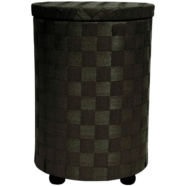 Oriental Furniture JH090080 Natural Fiber Laundry Hamper, Black