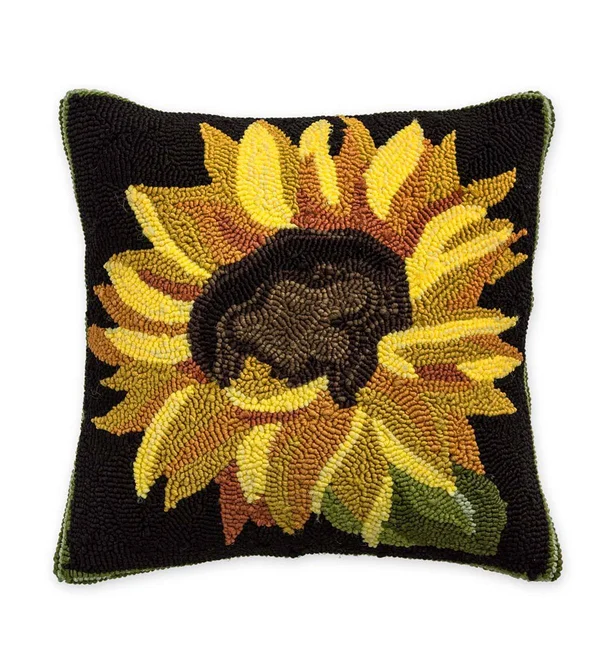 Plow & Hearth - Indoor - Outdoor Sunflower Throw Pillow