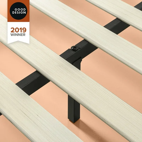 Priage by Zinus Good Design Winner 6 inch Brown Metal and Wood Platforma Bed - King
