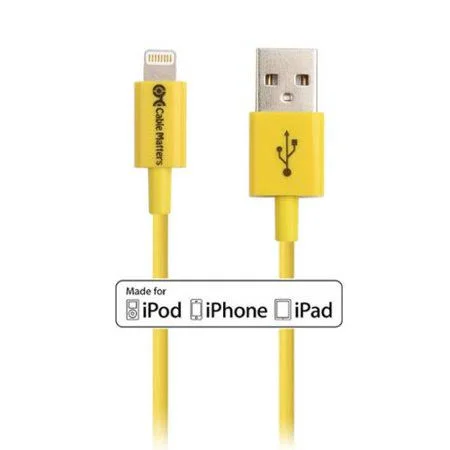 [MFi Certified] Cable Matters 10-Pack USB to Lightning Cable in Yellow 6.6 feet/2 Meters, Size: 6'