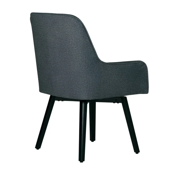 Studio Designs Home Spire Luxe Charcoal Gray Swivel Dining, Office Chair with Arms and Metal Legs