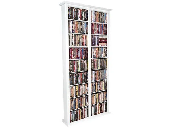 Venture Horizon Media Storage Tower- Tall Double White