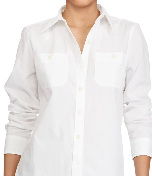 Ralph Lauren Women's Cotton Broadcloth Shirt - Size M in White
