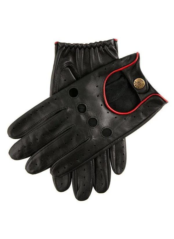 Dents Delta Leather Driving Men's Gloves - Navy Tan