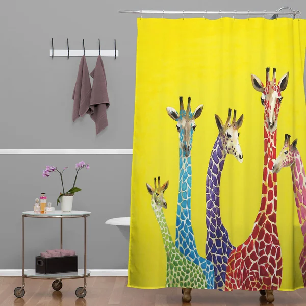 Deny Designs Clara Nilles Jellybean Giraffes Shower Curtain - 69x22 x 72x22