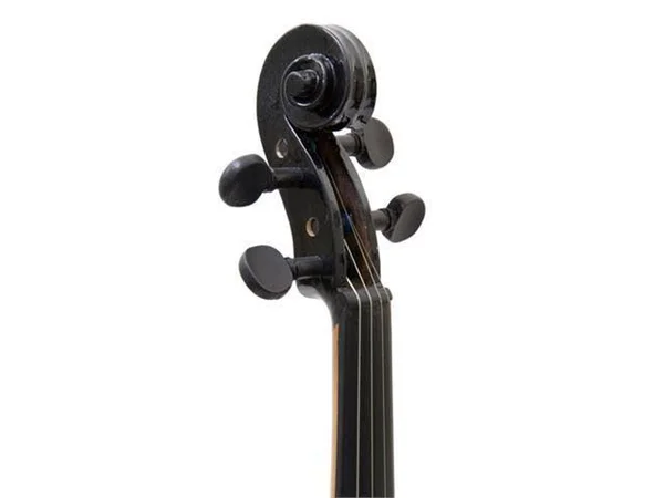 Mendini MV-Black Solid Wood Violin, Metallic Black, Size 1/4