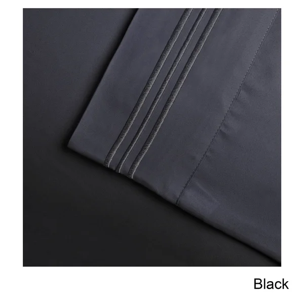 Superior Wrinkle Resistant Emboidered Microfiber Deep Pocket Sheet Set - California King - Burgundy
